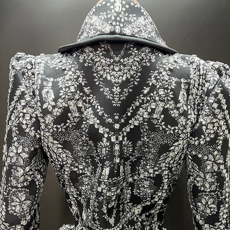 2025 Prom Party Dresss Black Rhinestone Long Dresses Women Stage Costume Nightclub Gogo Dancer Clothing Festival Rave Clothing