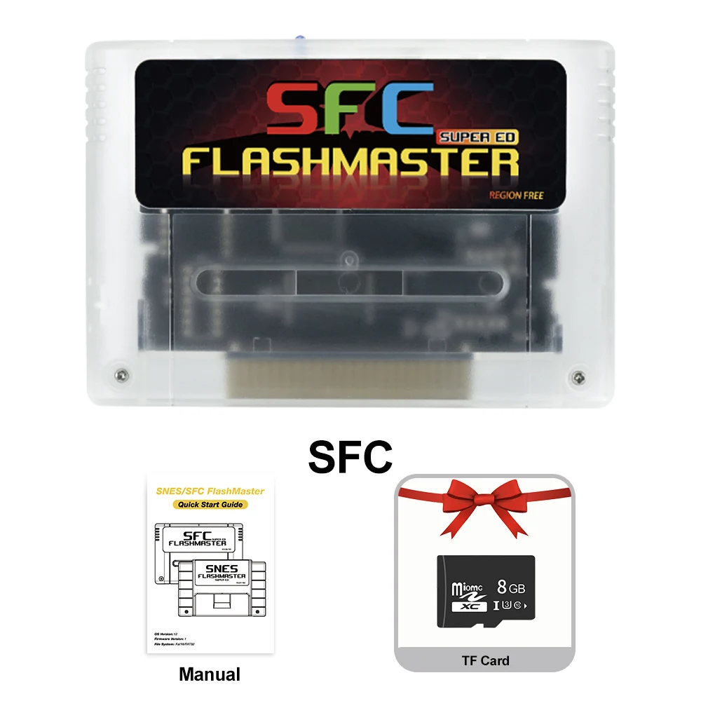 

3000 in 1 OS V12 SFC Flashmaster Cartridge Card 8GB TF Card Game Card For Super Nintendo Famicom Console Classic Game Cartridge