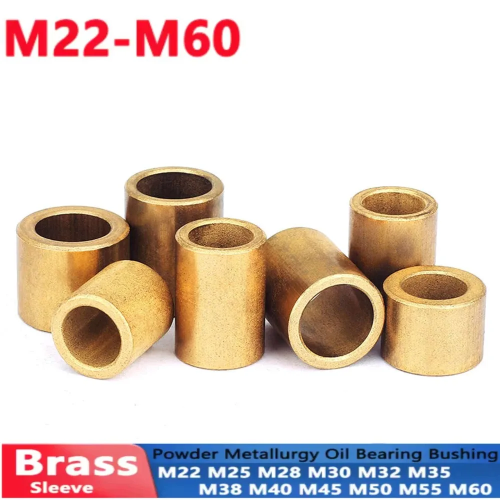 M22-M60 Brass Copper Powder Metallurgy Oil Bearing Sleeve Shaft Guide Washer Bushing High Flow Auto Parts Replacement