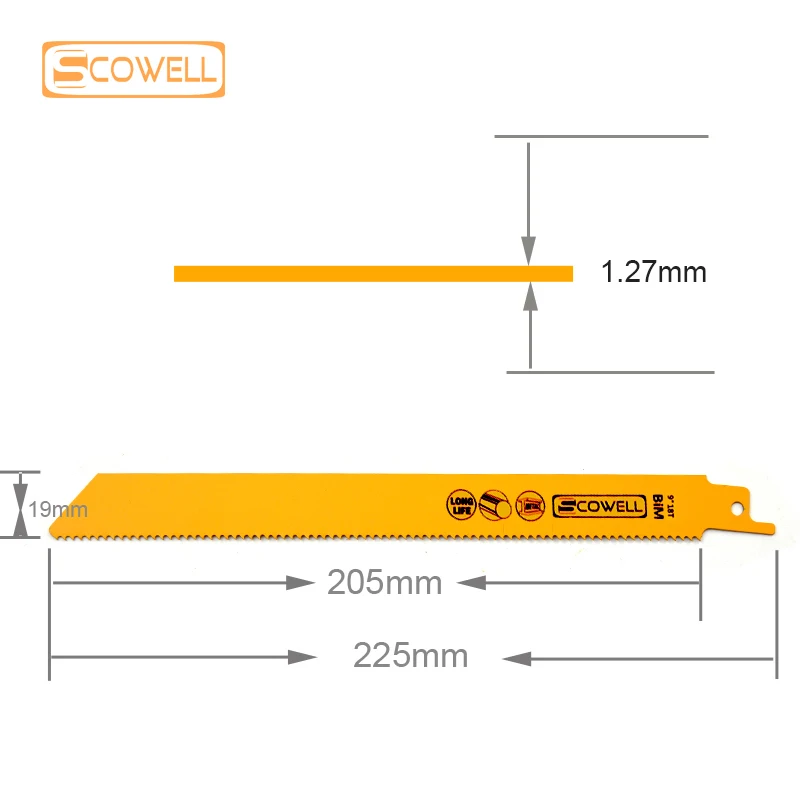 SCOWELL HSS Bimetal 9 Inch 18tpi Machinery Demolition Reciprocating Sabre Saw Blades Cutting Metal DIY Tools Accessories