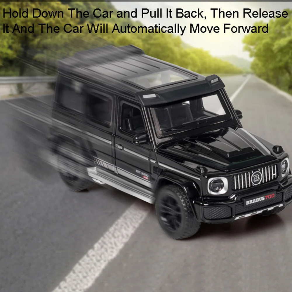سيارة لعبة طراز G700 للأطفال ، سبيكة دييكاست مع سحب للخلف ، صوت وضوء ، 6 أبواب ، مجموعة مركبات مفتوحة على الطرق الوعرة ، هدية #4