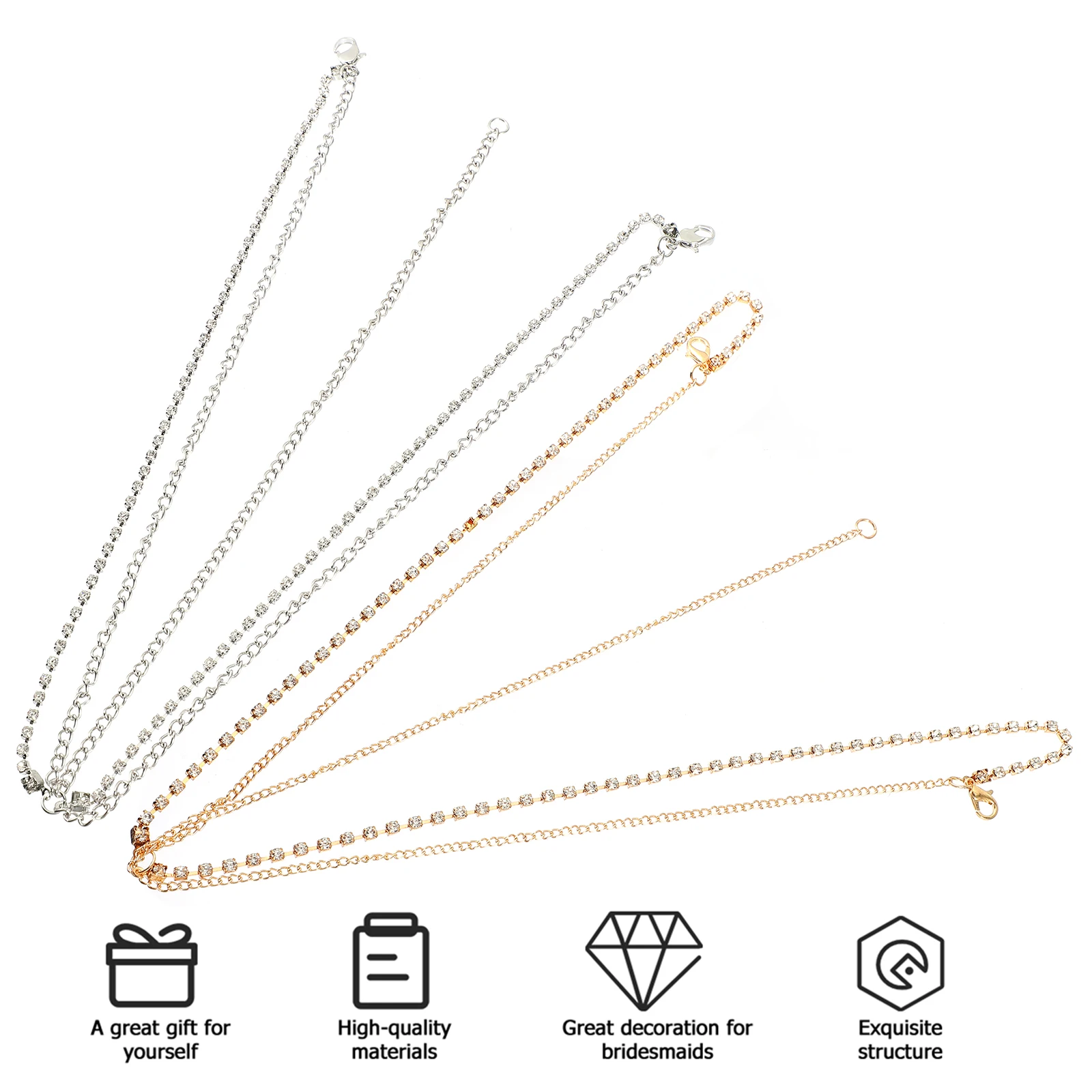 

4Pcs Alloy Hair Accessories Shiny Head Chain for Head Chain Headpiece Women Bridal Wedding Bridesmaid Hairstyle Jewelry