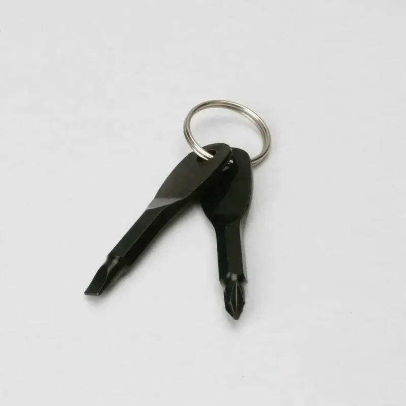1set Mini Pocket Repair Tool Key Ring Keyring Screwdriver Gadget Outdoor Portable Phillips Slotted Multi Camp Hike