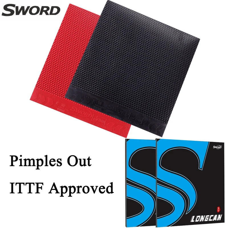 Sword LONG CAN Pimples Out Table Tennis Rubber Sheet ITTF Approved Pimples Out Ping Pong Rubber with 2.0mm Sponge Fast Attack