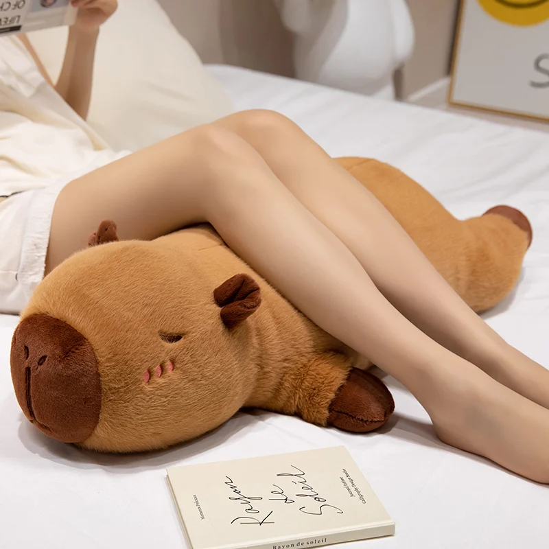 Capybara Kuschelkissen Lang – 50 Cm Plüschtier, Weiches Stofftier Als Deko & Schlafbegleiter