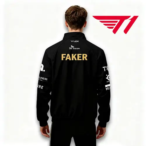 Imagen 2 del producto 2025 Campeonato del Mundo T1 Chaquetas de equipo Jersey SKT Faker LCK Esports Club Uniforme de entrenamiento Chaqueta deportiva de otoño/invierno para hombres