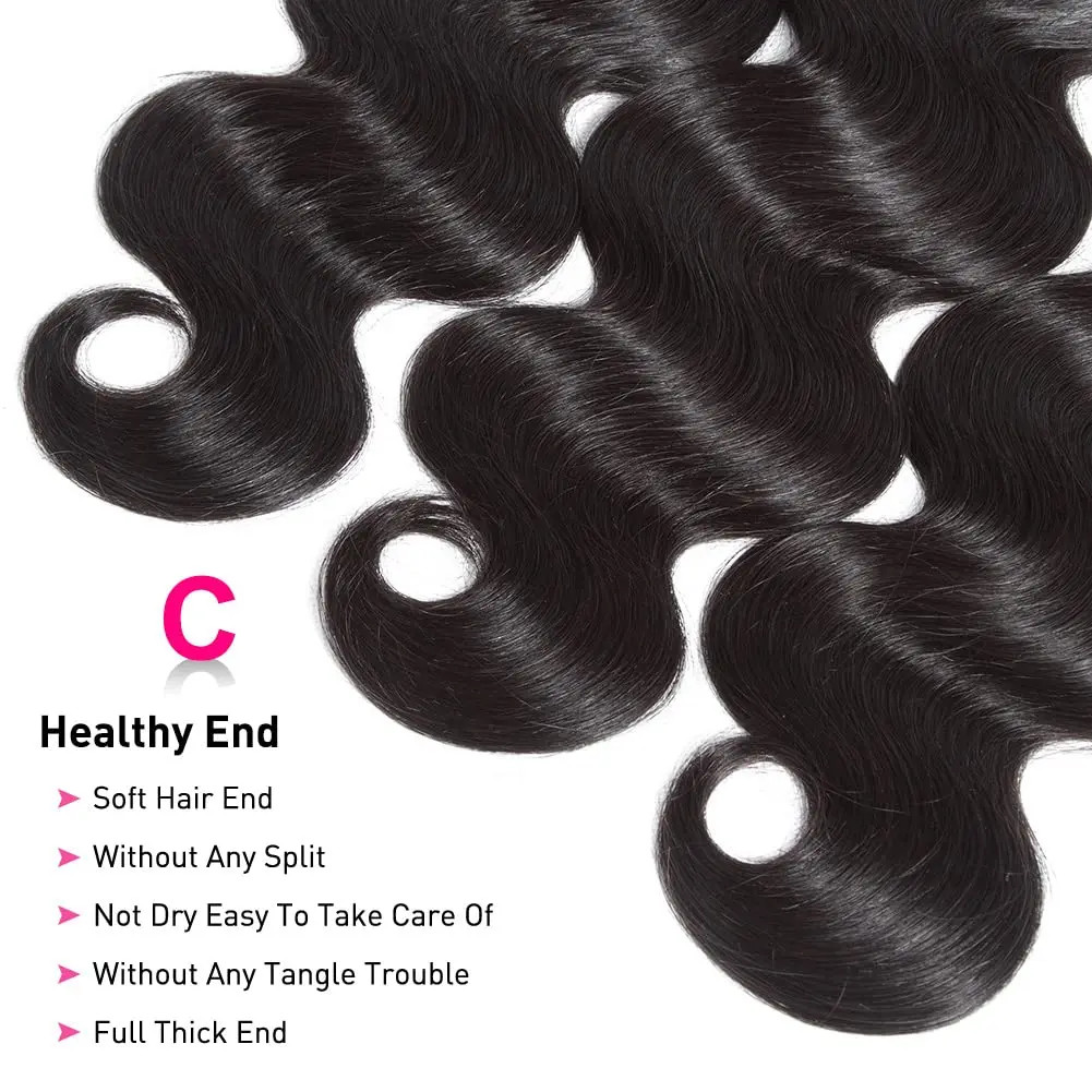 10A Body Wave Bundles 1/3/4 Bundles Deal 100% Raw Human Hair Extensions Peruvian Hair Weaving Natural Black Virgin Hair 30 Inch