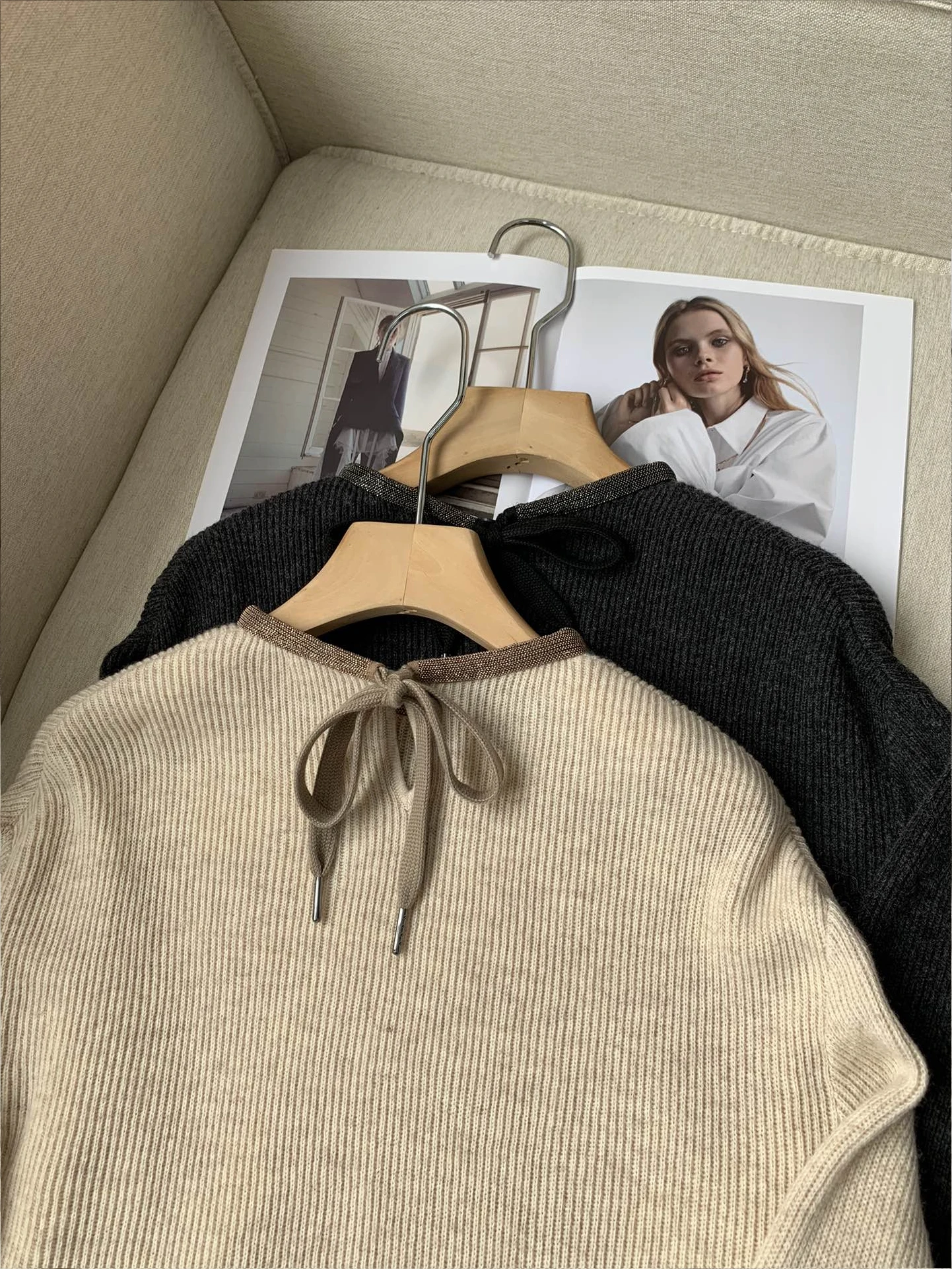 Maglione in Cashmere filettato stile britannico bobowknot maglione lavorato a maglia di alta qualità a coste in stile britannico per le donne