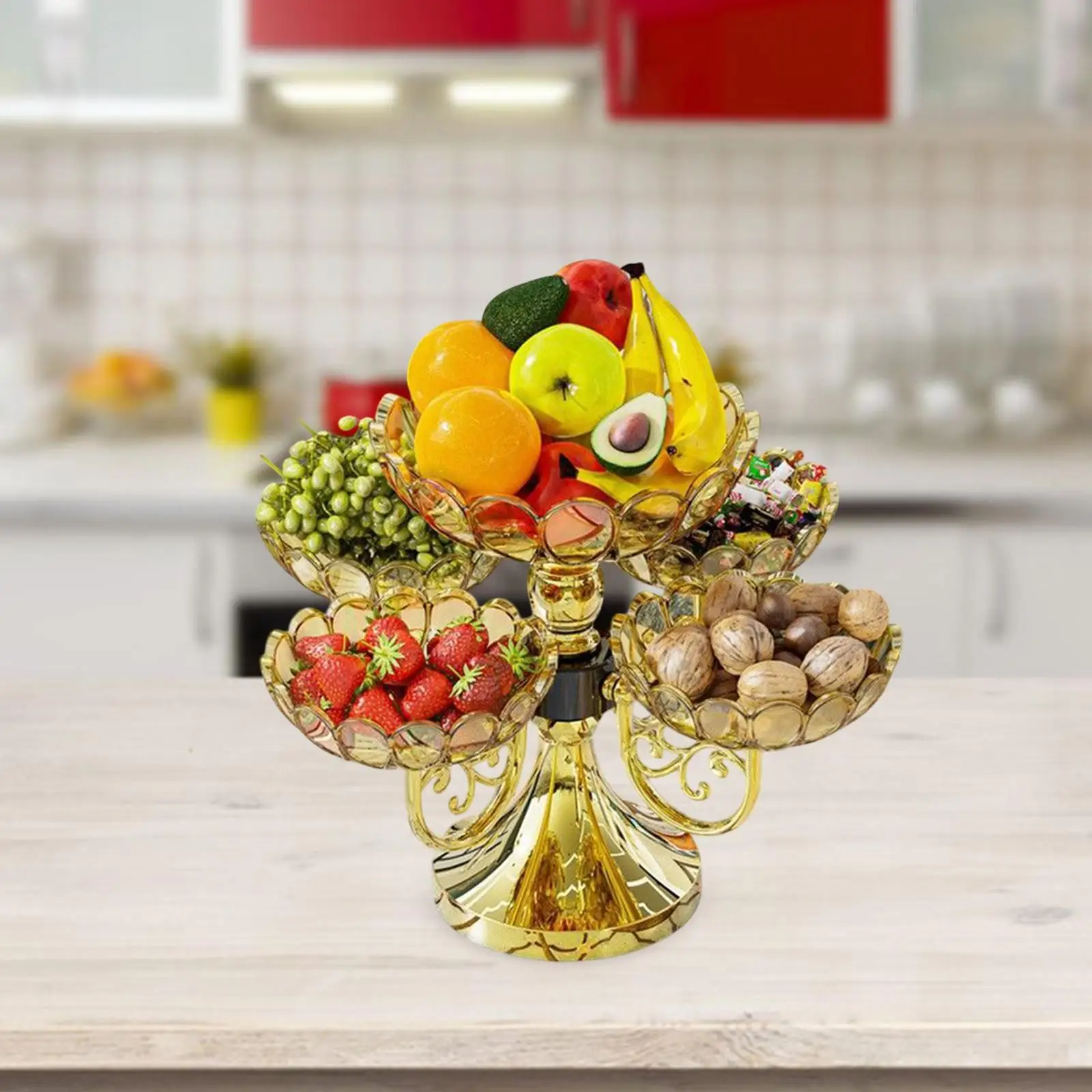 Rotating Snack Serving Tray Fruit Bowl Decorative for Restaurant Hotel Party