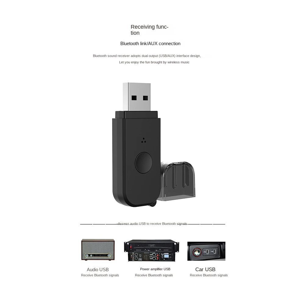 Penerima pemancar Bluetooth 5.3, adaptor penerima Audio USB untuk komputer TV Audio mobil