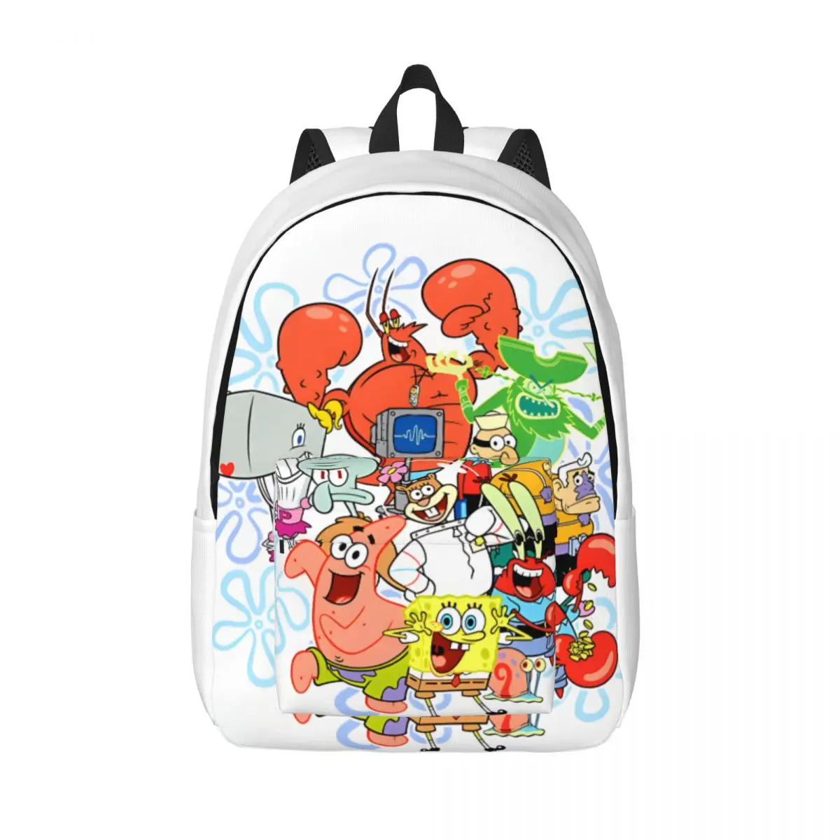 For School Squarepants Group Shot Gangs All Here Retro Washable High Street SpongeBob Book Pack Teenager Daypack Birthday Gift