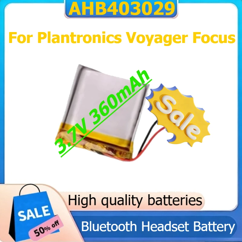 

AHB403029 Battery for Plantronics Voyager Focus New Li-po Polymer Rechargeable Accumulator Pack Replacement 3.7V 360mAh