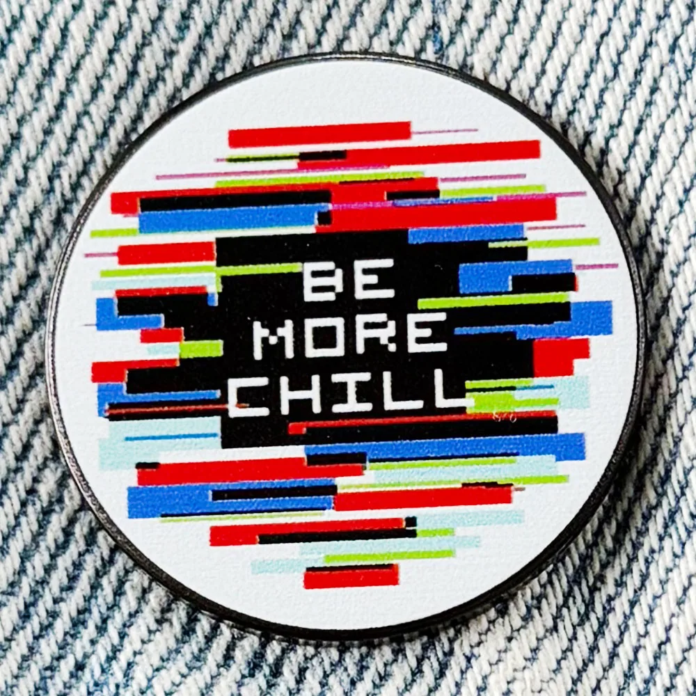 Be More Chill Musical Enamel Pin Broadway Theater Brooch Squip Computer Symbol Badge Jewelry Gift for Musical Fans Souvenir view 3