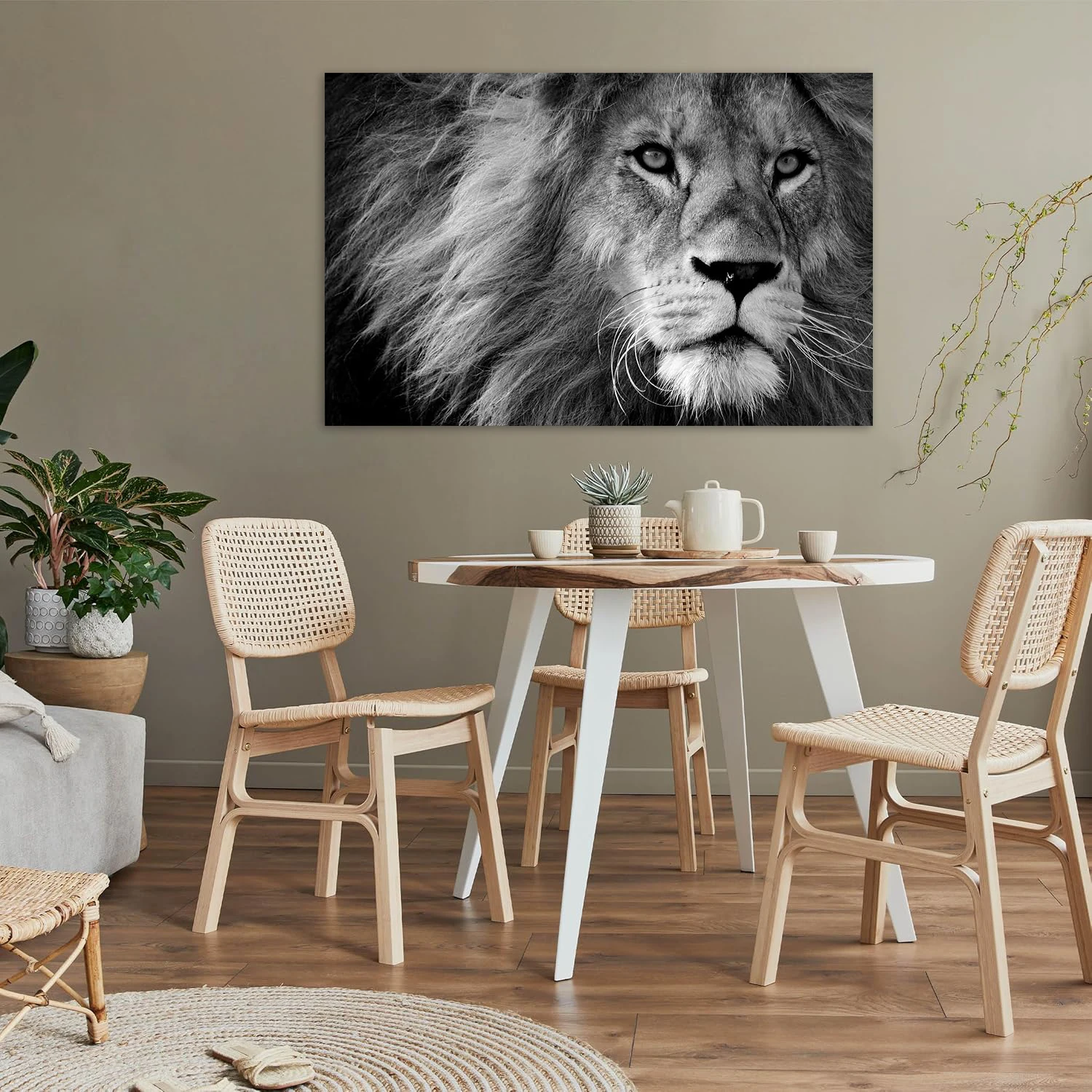 

Modern Canvas Prints Wall Art Artwork Black and White Lion Pictures to Photo Paintings on for Bedroom Living Room Home Decor