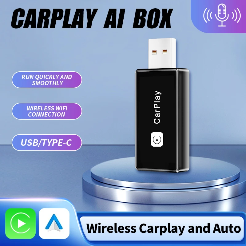 

2 в 1 беспроводной автомобильный адаптер CarPlay Android Smart Mini Box Plug And Play Wi-Fi быстрое подключение универсальные автомобильные аксессуары