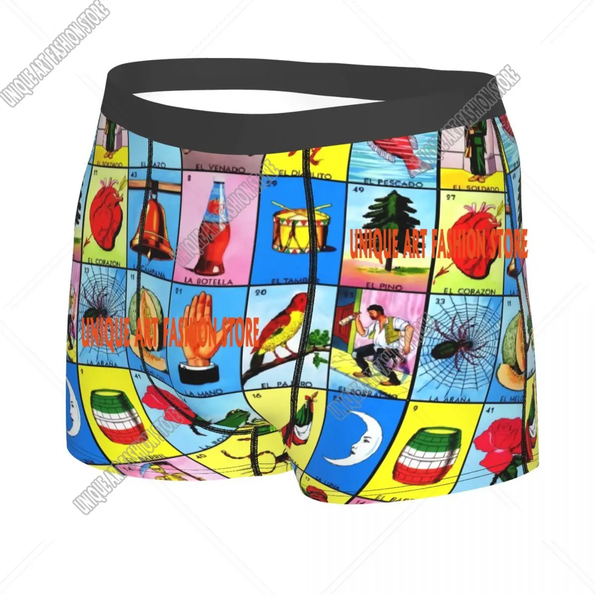 Custom Loteria Card Mexican Bingo Lottery Underwear Men Stretch Boxer Briefs