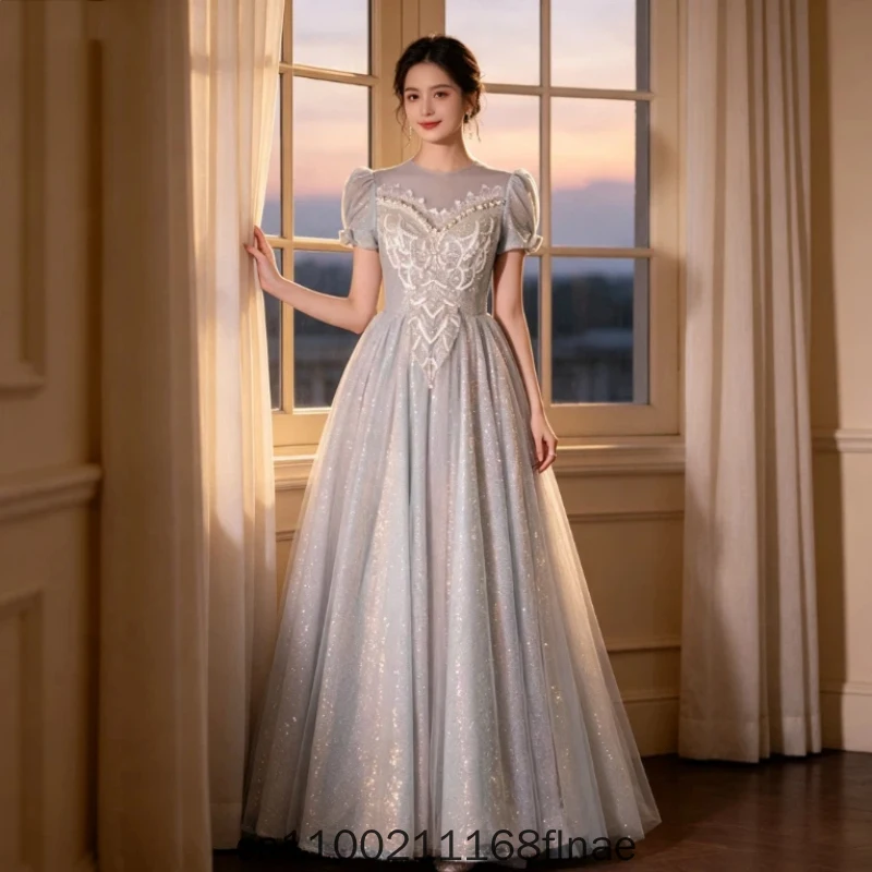 French Evening Dress for Women with a Sense of Luxury, 2026 New Model for the Annual Meeting, Light Luxury High-end Host Dress