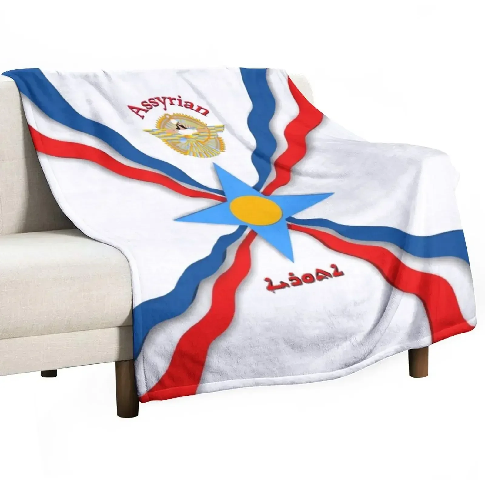 

Assyrian Flag Throw Blanket Wrinkle Resistant Lightweight Blanket