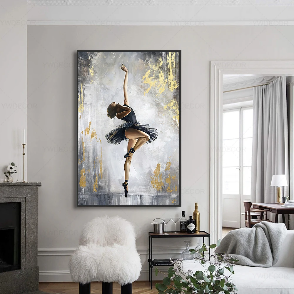 Abstract Ballet Dancer Canvas Painting Prints Posters Wall Art Pictures for Living Room Home Decoration Cuadros