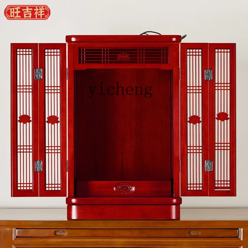 XL god offering cabinet wall-mounted Buddhist niche new Chinese-style hanging cabinet with door simple household