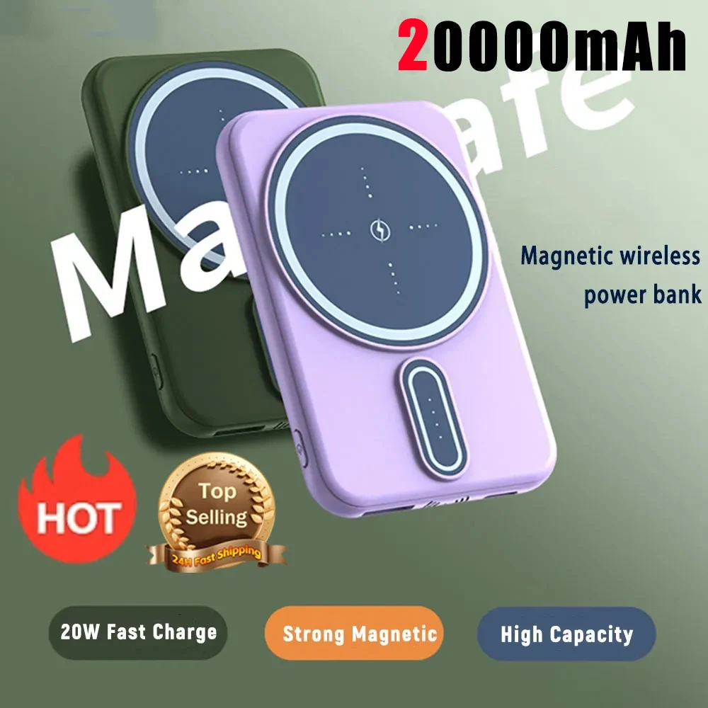 

Magsafe Power Bank 20000mAh Wireless Magnetic 20000mAh Thin and Portable Digital Screen Display for iPhone xiaomi HUAWEI