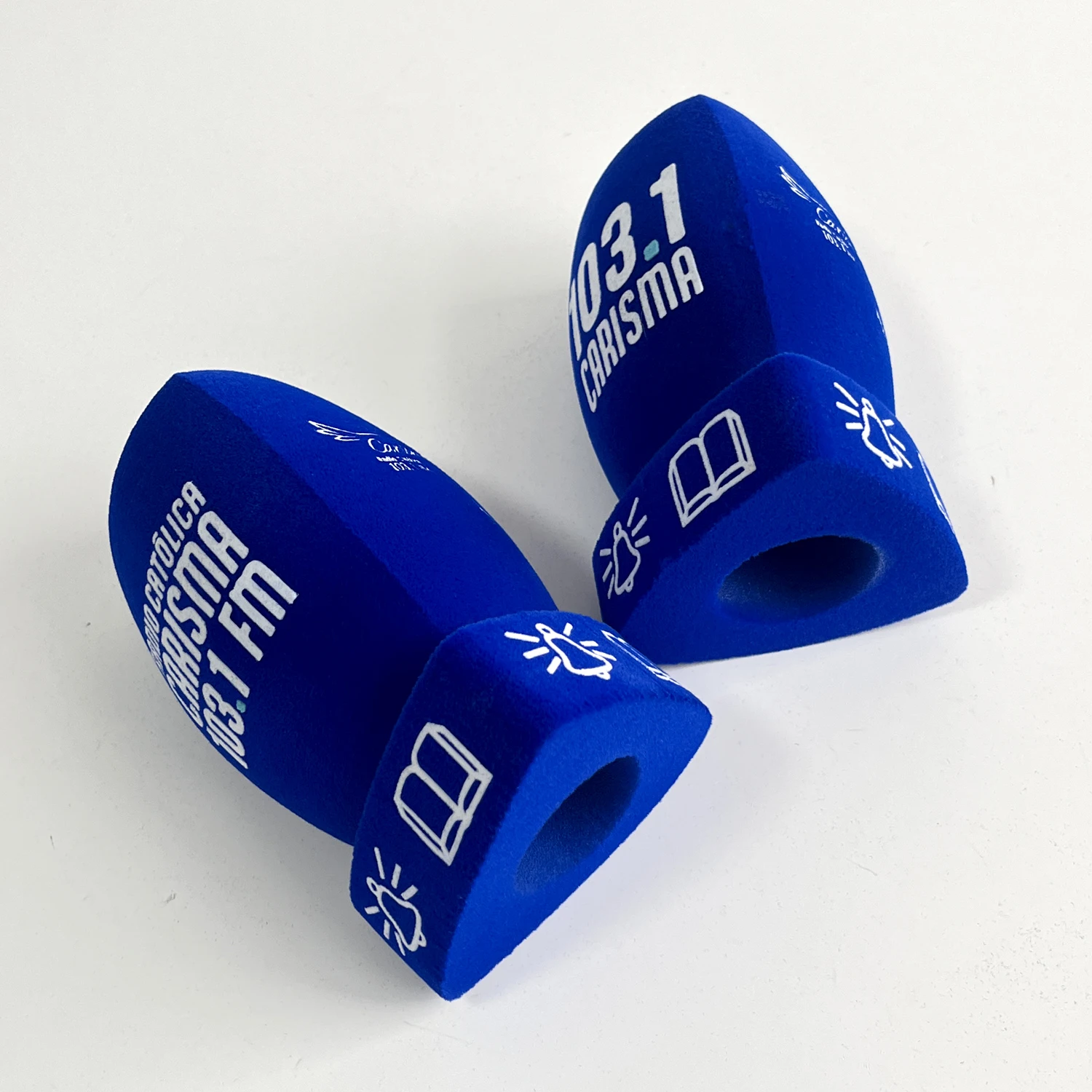 Customized Logo Flocking Microphone Foam Cap Print Mark Mic Windscreen Sponge Covers Shield For TV Station Reporters Interview