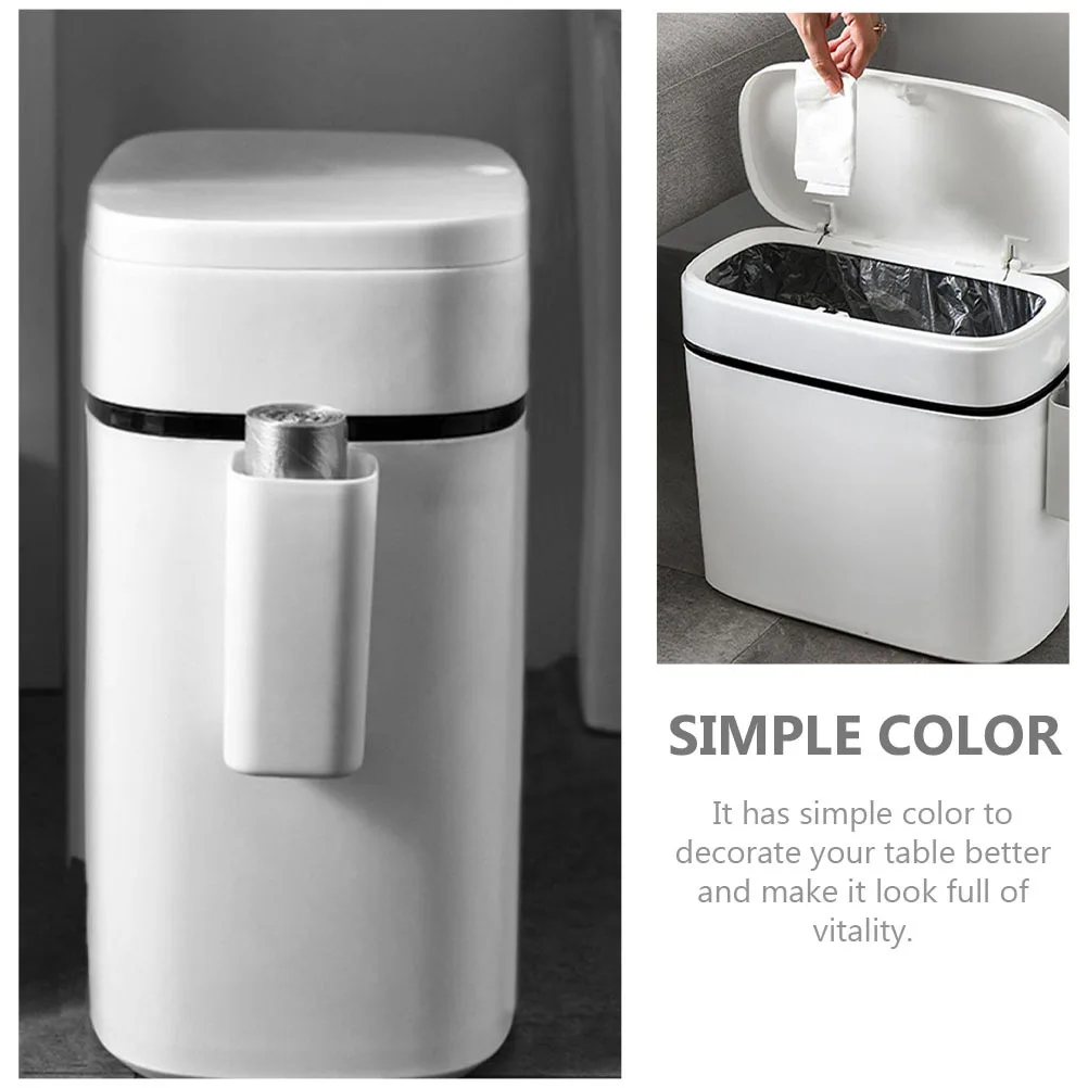 

Household Kitchen Trash Can Plastic Portable Garbage Bin Big Capacity Press-Type Cover Bathroom Rubbish Bin Practical Home