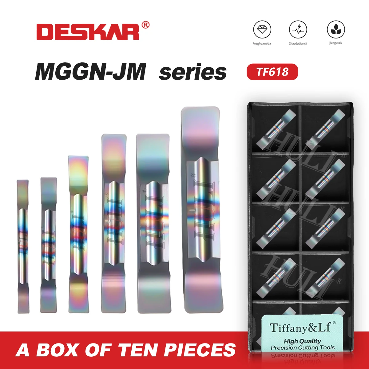 DESKAR 100% Original ﻿MGGN Series Hardened Steel Slotting Blade MGGN150 200 300 400 500-JM TF618CNC Lathe Turning Grooving Blade