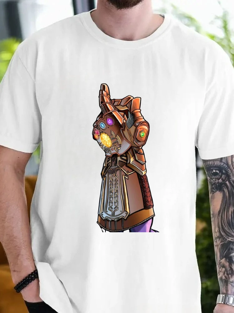 

Marvel Avengers Infinity Gauntlet Snap Design T-shirt Cotton Summer Autumn Men's Children‘s Outfits Comfortable Oversize Tee