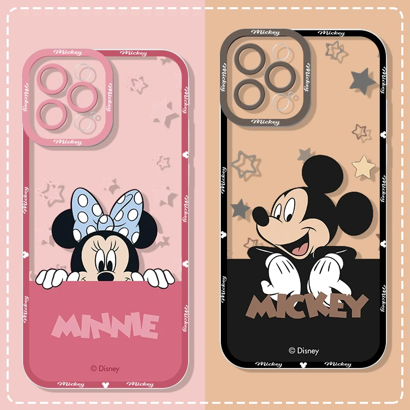 Mickey Mouse Winnie Saisy Duck Couple Phone Case for IPhone 16 15 14 13 12 11 Mini Pro Max X XR XS 7 8 16Plus Clear Cover Fundas