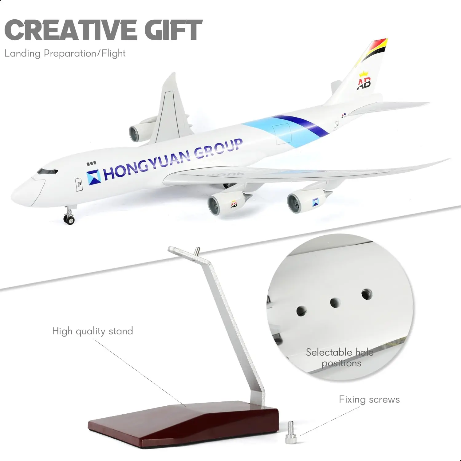 1/160 Belgian B747 Cargo Large Scale Model Airplane Kits with Stand for Adult Aviation Enthusiasts Aircraft Gifts or Collections