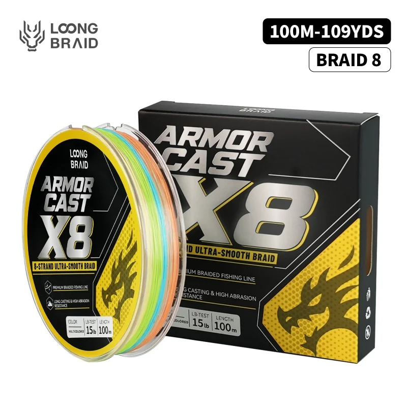 LOONG BRAID X8 PE Geflochtene Angelschnur 100M Verblassungsresistent Ultra-Dünn Extrem Stark Abriebfest Multifilament-Schnur – Detail 1