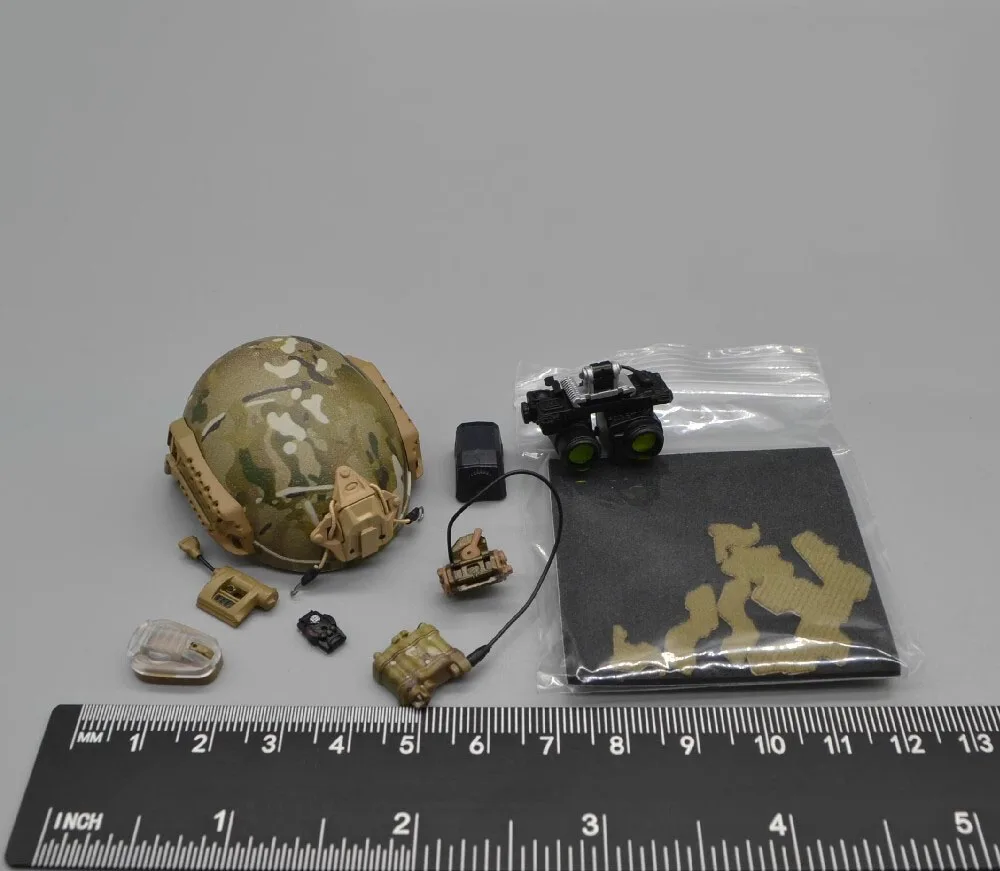 

EASY&SIMPLE ES 26065S-C 26065SC US. Soldier Doll Man Helmet Night Vision Toys Model PVC Material Earphone Communicate DIY 1/6