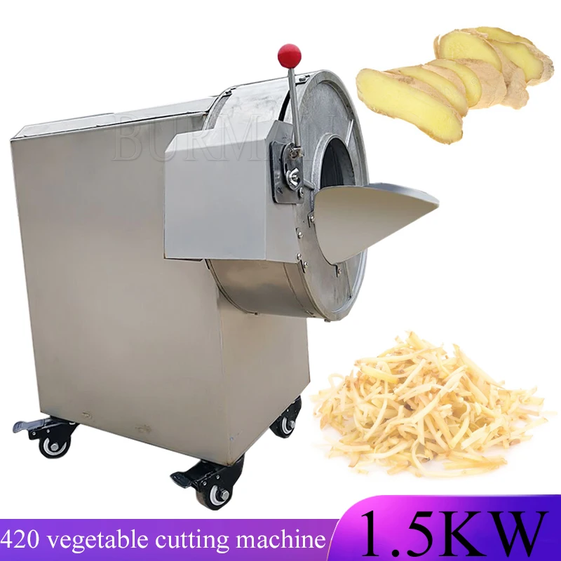 Automatic Vegetable Cutting Machine Commercial Carrot Ginger Slicer 220V Multi-function Electric Potato Shredder 500KG/H