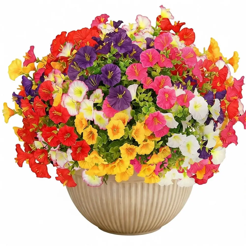 

Artificial Morning Glory Flowers, UV-Resistant Silk Plants for Outdoor Spring/Summer Decor, Suitable for Garden, Porch, Patio, Y