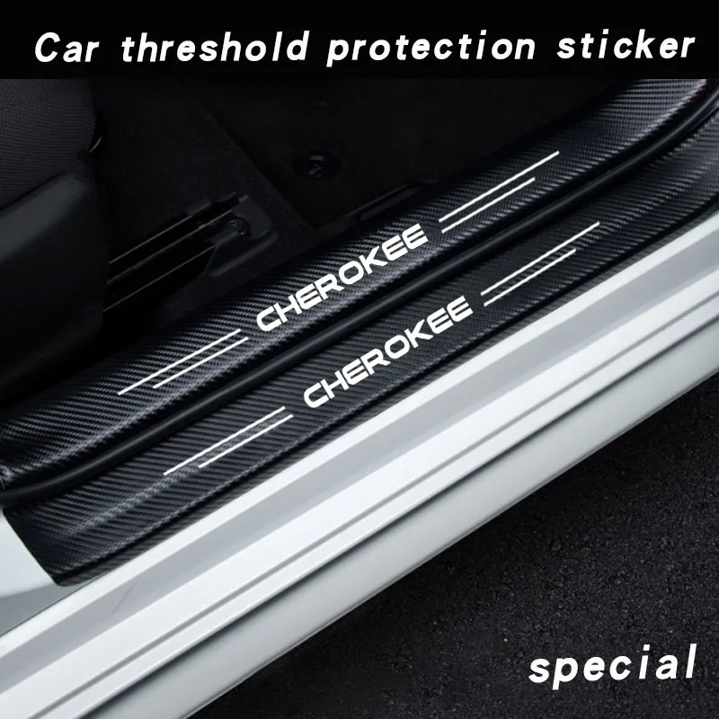 Car Sill Protector Decoration Sticker modelY Welcome Pedal Protection Strip For JEEP Cherokee accessories Rear Bumper Guard