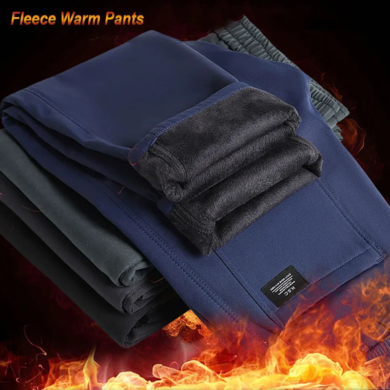 

Утолщенные мужские зимние флисовые повседневные брюки, бархатные универсальные спортивные штаны с широкими штанинами, модные мужские брюки свободного кроя для поездок на работу