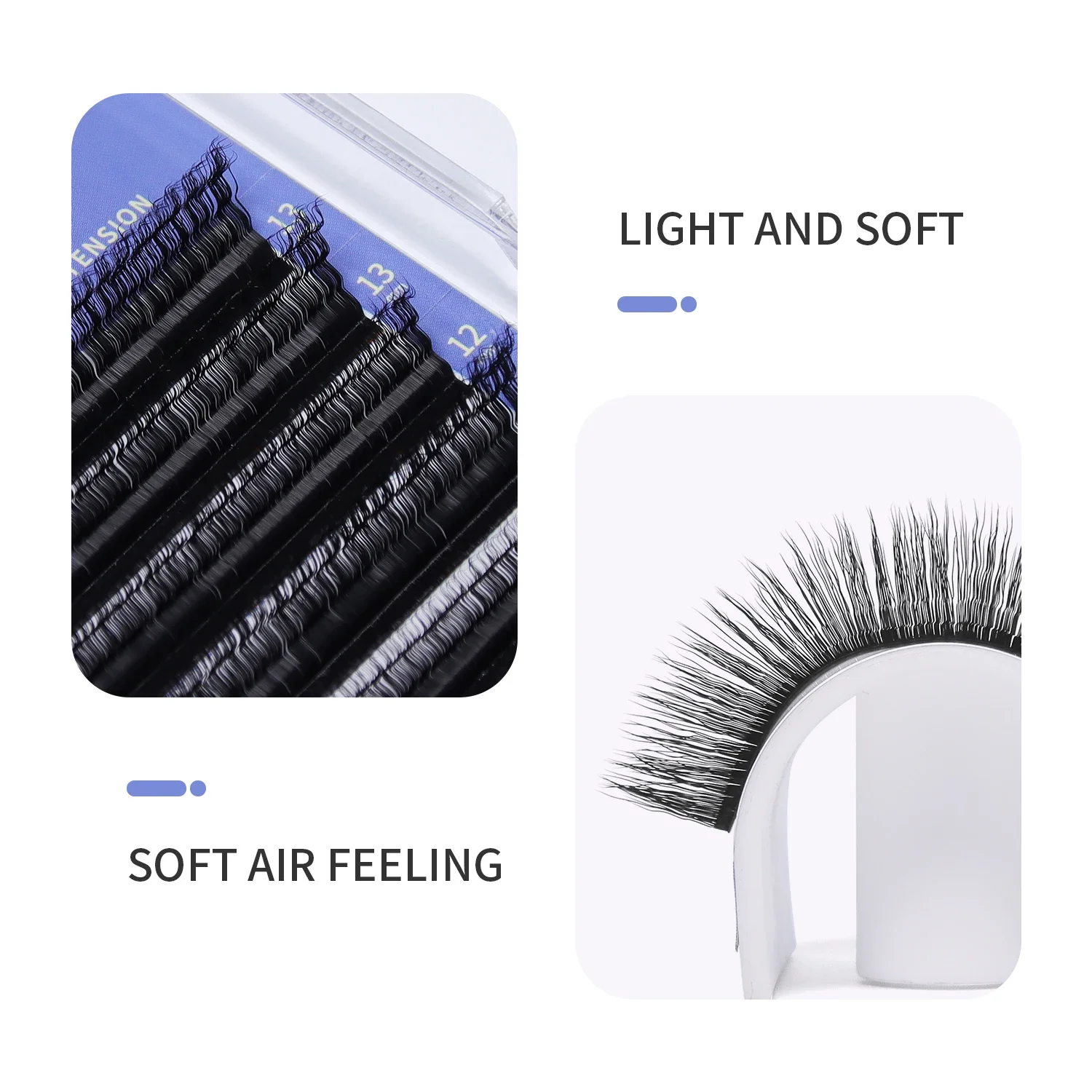 GLAMLASH pestañas rizadas 3D de lana, pestañas rizadas de ojo de gato, esponjosas y gruesas, extensión de pestañas naturales largas hechas a mano