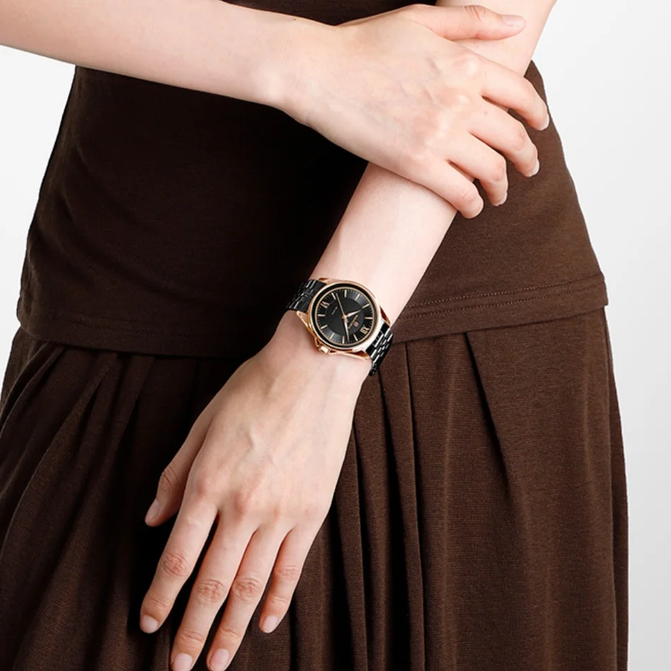 

NAVIFORCE женские классические водонепроницаемые женские наручные часы с круглым корпусом, простой дизайн, ремешок из нержавеющей стали, часы с глубиной 3 АТМ, подарки