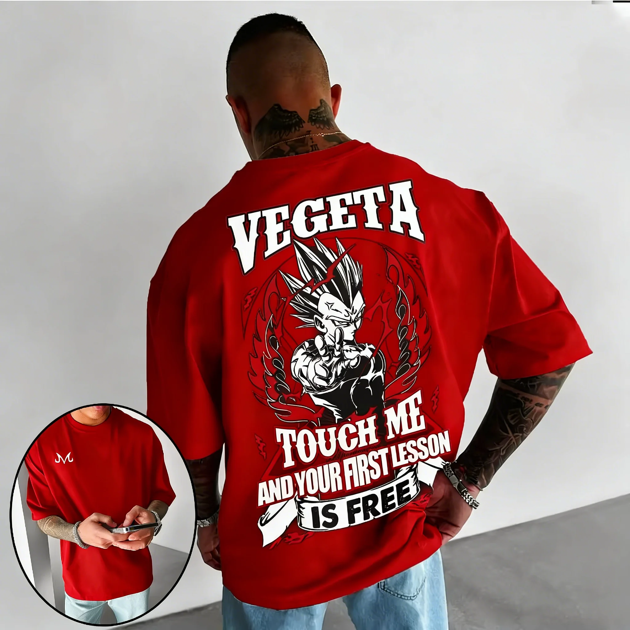 

Модная футболка Dragon Ball с принтом Vegeta, летняя новинка, двусторонняя печать, унисекс, уличный стиль, хип-хоп, повседневный топ