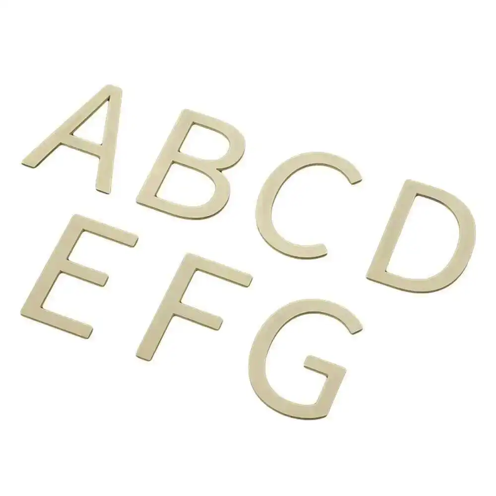 Original Nordic Simple Creative Brass Numbers English Letters Home Number Plate Wall Decoration