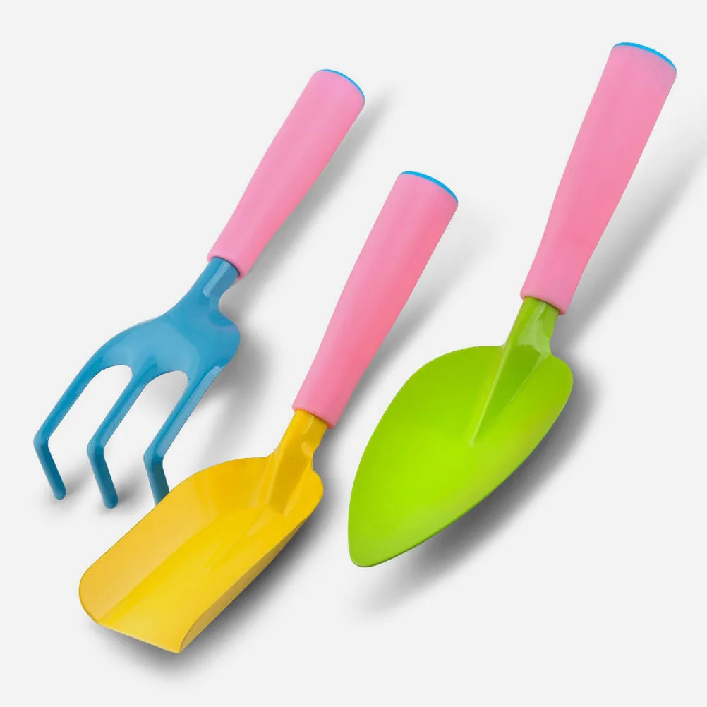 1세트 미니 정원 도구 세트 어린이용 삽 갈퀴 물뿌리개 내구성 가벼운 어린이 꽃 채소 심기 키트