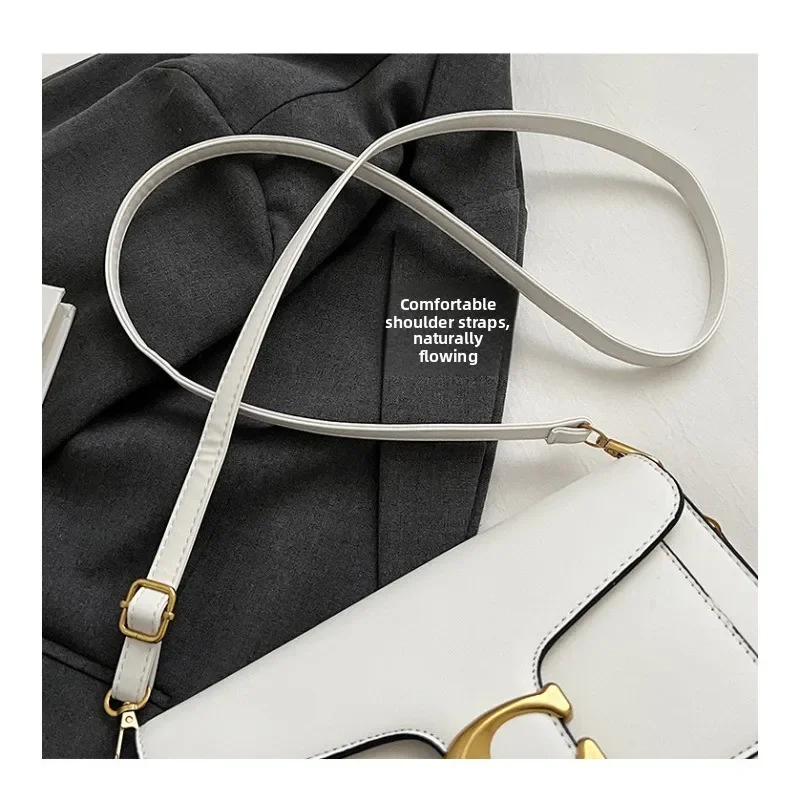 Neue Niche-Tasche für Damen, hochwertige Textur, einfarbig, schlicht und vielseitig, kleine quadratische Tasche, Pendler-Umhängetasche mit mehreren Fächern – Detail 21