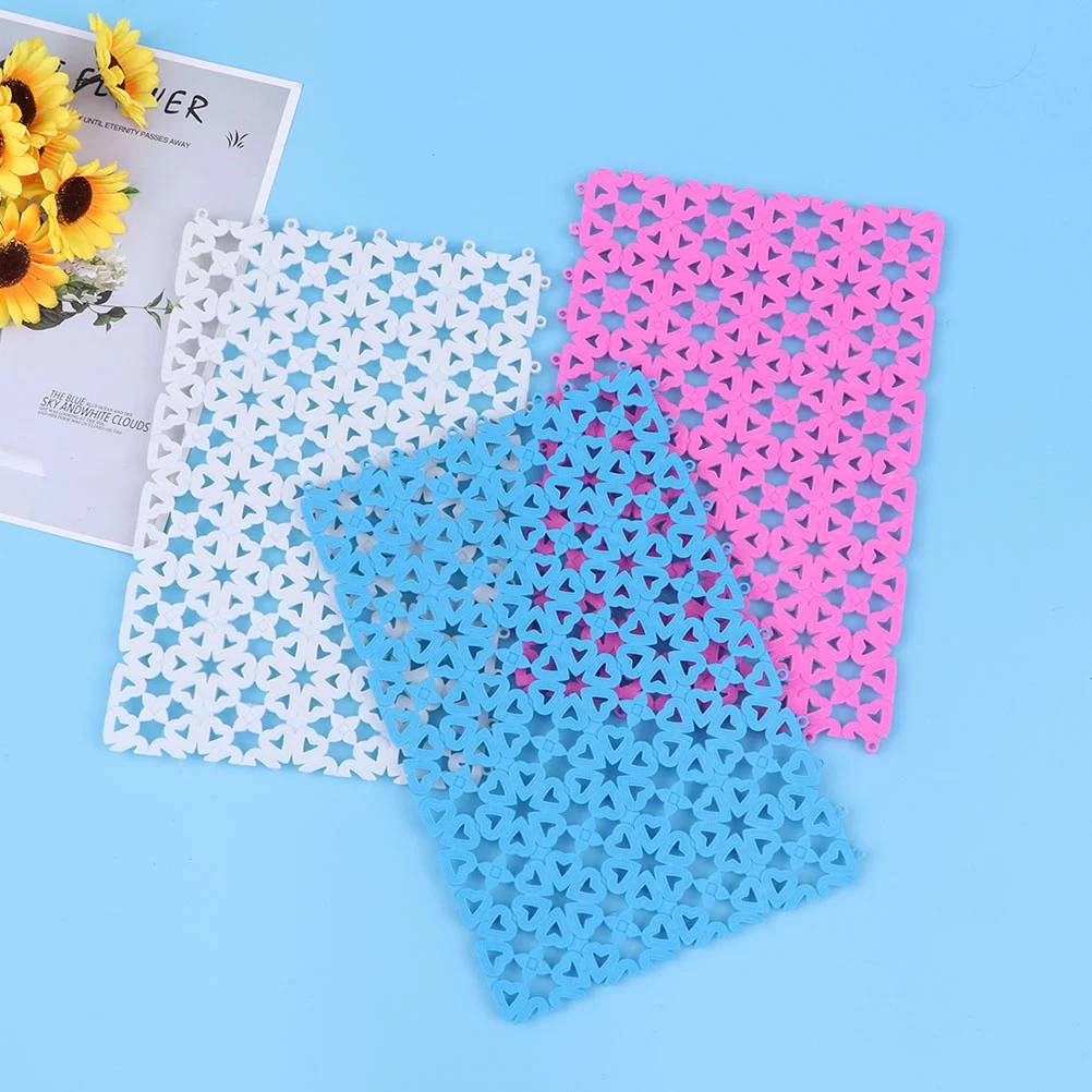 

2 Pcs Pet Mat Cage Pad Hollow Feet Non-slip Bathroom Drain Supplies Mesh