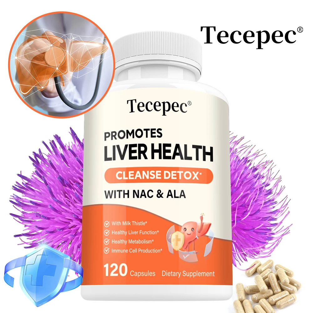 Milk Thistle Extract Capsule with NAC for Antioxidant Detox & Cleanse Liver Health Function Support Herbal Supplement
