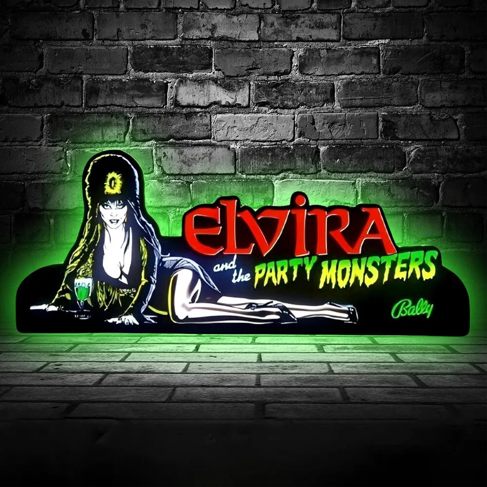 Custom Elvira's Party Monsters 3D Printed Led Lightbox Personalized Anime Lightbox LED Game Logos Sign Pinball Arcade Decor