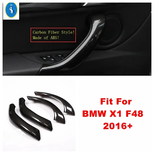 

Углеродное волокно, автоматическая дверная ручка, полосатая ручка, декоративная рамка, аксессуары для интерьера, накладка для BMW X1 F48 2016-2021