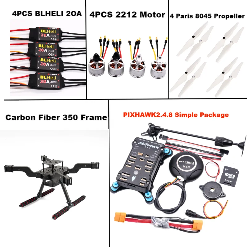 

RctoSky PIXHAWK 2.4.8 M8N новый умный дрон с открытым исходным кодом FLY350 300 380 450 мм пикселей с отвернутой стойкой для квадрокоптера
