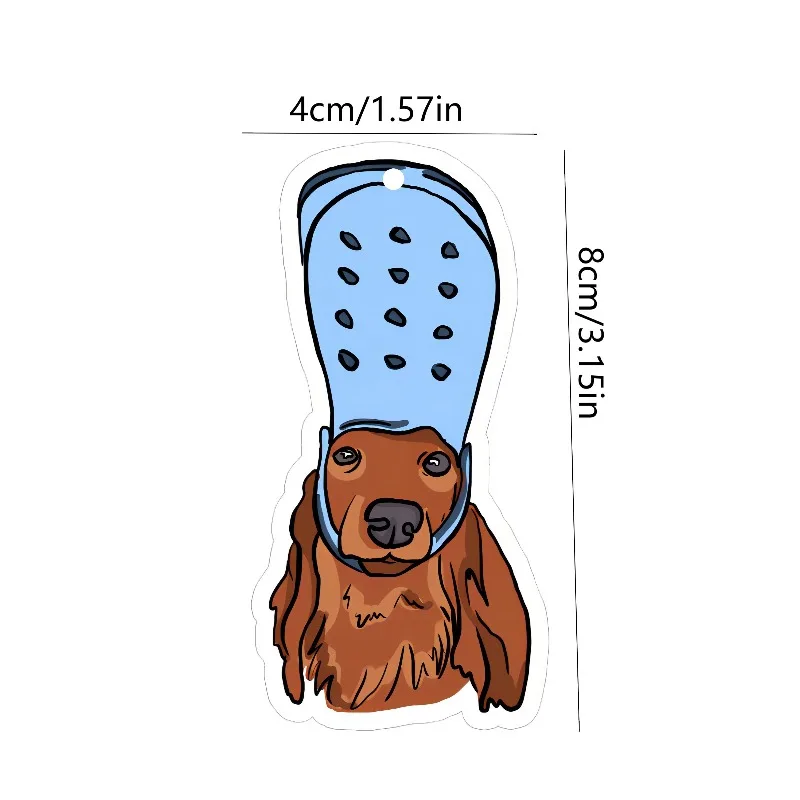 Car Air Freshener Cute Dog With Clog Shoe Hat Meme Hanging Scent Card for Car Rearview Mirror Decor Ornament Gift