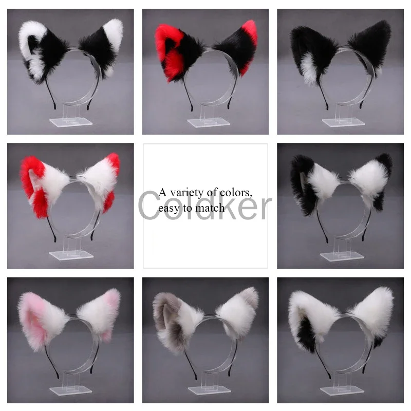 2022 New Hand-made Cute Lolita Headdress Animal Scrunchies Cat Ears Anime Cosplay Headband Soft Girl Kawaii Hair Accessories